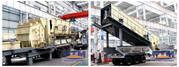 Wheel mobile impact crushing and screening plant